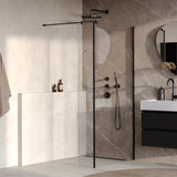 BRAUER Oblivion inloopdouche helder glas 100x200 met zijwand 40 incl. glascoating mat zwart GS-OBI2H10040200MZ