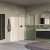 BRAUER Oblivion inloopdouche helder glas 100x200 met zijwand 40 incl. glascoating PVD RVS-kleurig geborsteld GS-OBI2H10040200NG