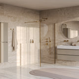 BRAUER Oblivion inloopdouche helder glas 110x200 met zijwand 30 incl. glascoating PVD goud geborsteld GS-OBI2H11030200GG