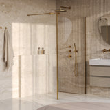 BRAUER Oblivion inloopdouche helder glas 120x200 met zijwand 40 incl. glascoating PVD goud geborsteld GS-OBI2H12040200GG