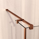 BRAUER Oblivion inloopdouche helder glas 120x200 met zijwand 40 incl. glascoating PVD koper geborsteld GS-OBI2H12040200GK