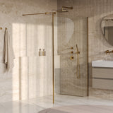 BRAUER Oblivion inloopdouche helder glas 130x200 met zijwand 30 incl. glascoating PVD goud geborsteld GS-OBI2H13030200GG