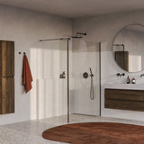 BRAUER Oblivion inloopdouche helder glas 130x200 met zijwand 40 incl. glascoating PVD gunmetal geborsteld GS-OBI2H13040200GM