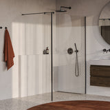 BRAUER Oblivion inloopdouche helder glas 140x200 met zijwand 30 incl. glascoating PVD gunmetal geborsteld GS-OBI2H14030200GM