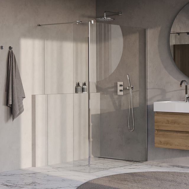 BRAUER Oblivion inloopdouche helder glas 140x200 met zijwand 40 incl. glascoating chroom GS-OBI2H14040200CE