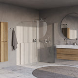 BRAUER Oblivion inloopdouche helder glas 140x200 met zijwand 40 incl. glascoating chroom GS-OBI2H14040200CE