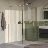 BRAUER Oblivion inloopdouche helder glas 140x200 met zijwand 40 incl. glascoating PVD RVS-kleurig geborsteld GS-OBI2H14040200NG