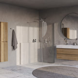 BRAUER Oblivion inloopdouche helder glas 90x200 met zijwand 30 incl. glascoating chroom GS-OBI2H9030200CE