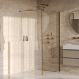 BRAUER Oblivion inloopdouche helder glas 90x200 met zijwand 30 incl. glascoating PVD goud geborsteld GS-OBI2H9030200GG
