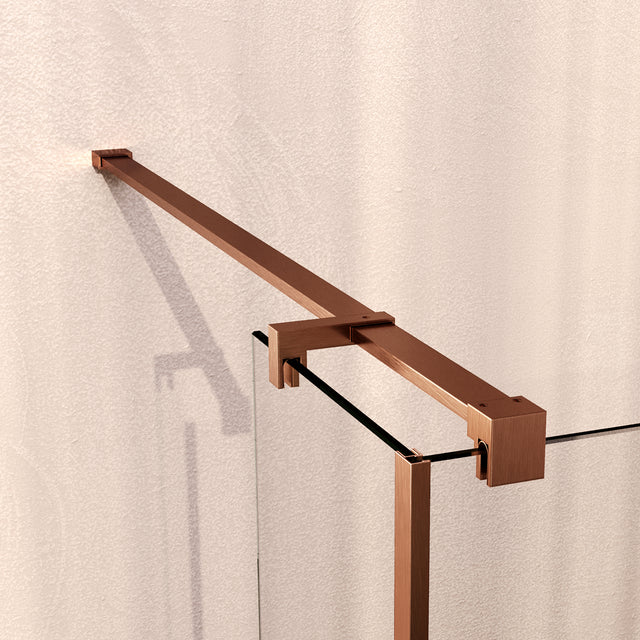 BRAUER Oblivion inloopdouche helder glas 90x200 met zijwand 30 incl. glascoating PVD koper geborsteld GS-OBI2H9030200GK