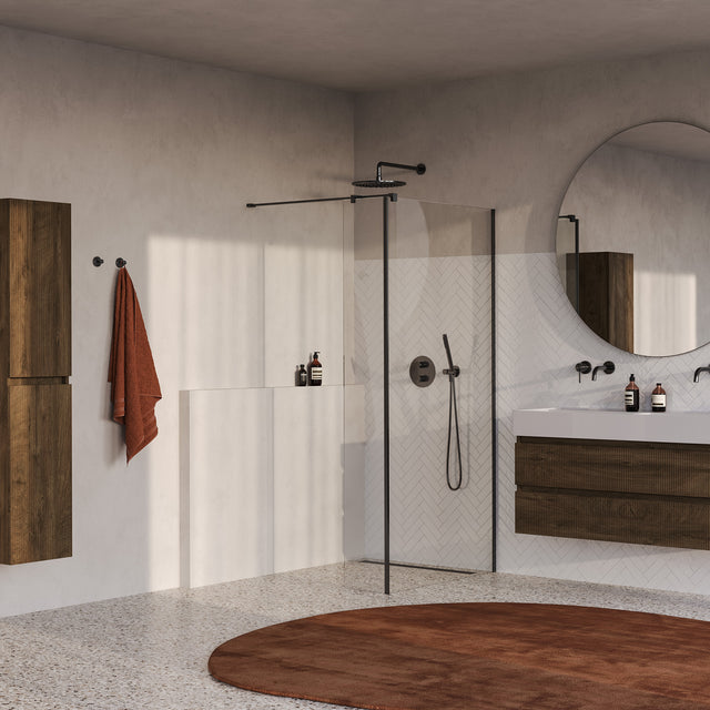 BRAUER Oblivion inloopdouche helder glas 90x200 met zijwand 30 incl. glascoating PVD gunmetal geborsteld GS-OBI2H9030200GM