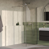 BRAUER Oblivion inloopdouche helder glas 90x200 met zijwand 30 incl. glascoating PVD RVS-kleurig geborsteld GS-OBI2H9030200NG
