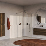 BRAUER Oblivion inloopdouche helder glas 90x200 met zijwand 40 incl. glascoating PVD gunmetal geborsteld GS-OBI2H9040200GM