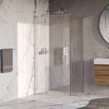 BRAUER Stellar douchecabine met draaideur helder glas 100x100x200 omkeerbaar incl. glascoating chroom GS-SRC1H100100200CE