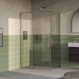 BRAUER Stellar douchecabine met draaideur helder glas 120x100x200 omkeerbaar incl. glascoating PVD RVS-kleurig geborsteld GS-SRC1H120100200NG