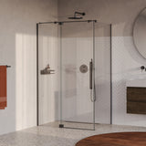 BRAUER Stellar douchecabine met draaideur helder glas 120x80x200 omkeerbaar incl. glascoating PVD gunmetal geborsteld GS-SRC1H12080200GM