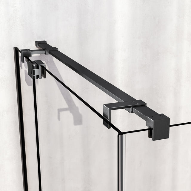 BRAUER Stellar douchecabine met draaideur helder glas 120x80x200 omkeerbaar incl. glascoating PVD gunmetal geborsteld GS-SRC1H12080200GM