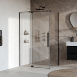 BRAUER Stellar douchecabine met draaideur helder glas 120x80x200 omkeerbaar incl. glascoating mat zwart GS-SRC1H12080200MZ