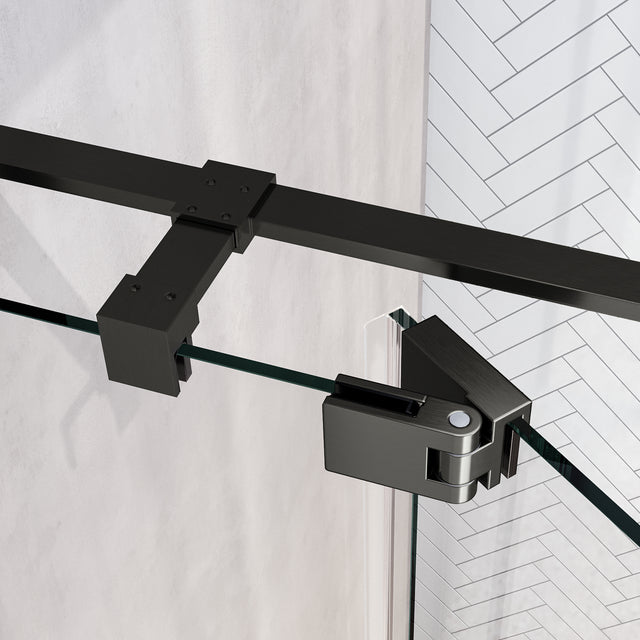 BRAUER Stellar douchecabine met draaideur helder glas 120x90x200 omkeerbaar incl. glascoating PVD gunmetal geborsteld GS-SRC1H12090200GM