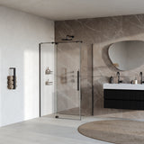 BRAUER Stellar douchecabine met draaideur helder glas 120x90x200 omkeerbaar incl. glascoating mat zwart GS-SRC1H12090200MZ