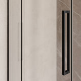 BRAUER Stellar douchecabine met draaideur helder glas 140x100x200 omkeerbaar incl. glascoating mat zwart GS-SRC1H140100200MZ