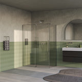 BRAUER Stellar douchecabine met draaideur helder glas 140x80x200 omkeerbaar incl. glascoating PVD RVS-kleurig geborsteld GS-SRC1H14080200NG