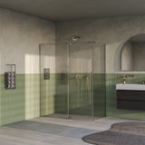 BRAUER Stellar douchecabine met draaideur helder glas 160x100x200 omkeerbaar incl. glascoating PVD RVS-kleurig geborsteld GS-SRC1H160100200NG