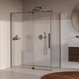 BRAUER Stellar douchecabine met draaideur helder glas 160x80x200 omkeerbaar incl. glascoating PVD gunmetal geborsteld GS-SRC1H16080200GM