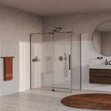BRAUER Stellar douchecabine met draaideur helder glas 160x80x200 omkeerbaar incl. glascoating PVD gunmetal geborsteld GS-SRC1H16080200GM