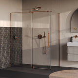 BRAUER Stellar douchecabine met draaideur helder glas 160x90x200 omkeerbaar incl. glascoating PVD koper geborsteld GS-SRC1H16090200GK