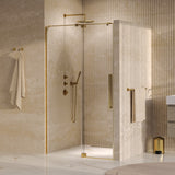 BRAUER Stellar nisdeur 2-delig draaiend helder glas 100x200 omkeerbaar incl. glascoating PVD goud geborsteld GS-SRN1H100200GG