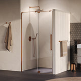 BRAUER Stellar nisdeur 2-delig draaiend helder glas 100x200 omkeerbaar incl. glascoating PVD koper geborsteld GS-SRN1H100200GK