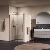 BRAUER Stellar nisdeur 2-delig draaiend helder glas 100x200 omkeerbaar incl. glascoating PVD koper geborsteld GS-SRN1H100200GK