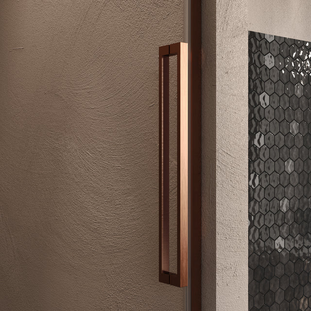 BRAUER Stellar nisdeur 2-delig draaiend helder glas 100x200 omkeerbaar incl. glascoating PVD koper geborsteld GS-SRN1H100200GK