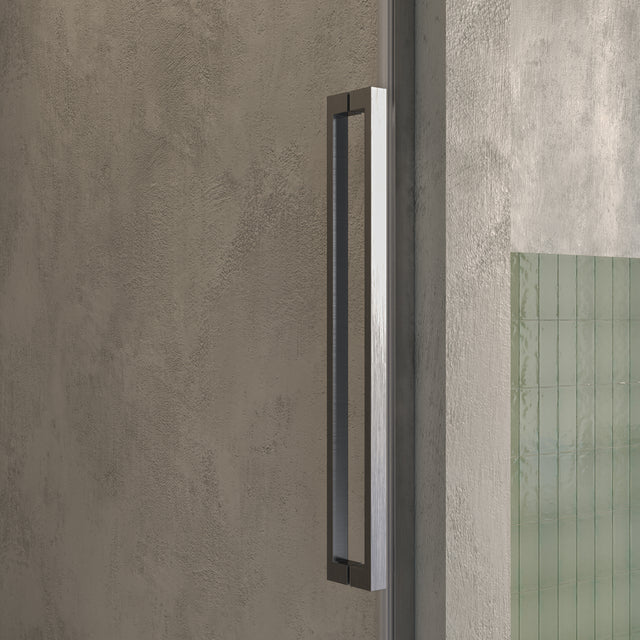 BRAUER Stellar nisdeur 2-delig draaiend helder glas 100x200 omkeerbaar incl. glascoating PVD RVS-kleurig geborsteld GS-SRN1H100200NG