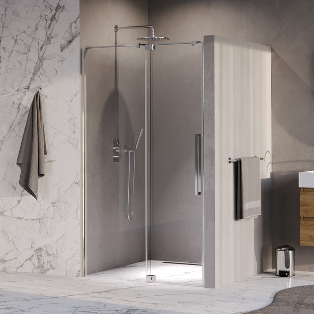 BRAUER Stellar nisdeur 2-delig draaiend helder glas 120x200 omkeerbaar incl. glascoating chroom GS-SRN1H120200CE