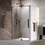 BRAUER Stellar nisdeur 2-delig draaiend helder glas 120x200 omkeerbaar incl. glascoating mat zwart GS-SRN1H120200MZ