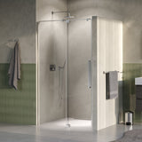 BRAUER Stellar nisdeur 2-delig draaiend helder glas 120x200 omkeerbaar incl. glascoating PVD RVS-kleurig geborsteld GS-SRN1H120200NG