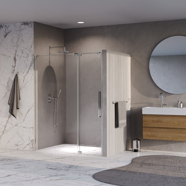 BRAUER Stellar nisdeur 2-delig draaiend helder glas 140x200 omkeerbaar incl. glascoating chroom GS-SRN1H140200CE