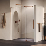 BRAUER Stellar nisdeur 2-delig draaiend helder glas 140x200 omkeerbaar incl. glascoating PVD koper geborsteld GS-SRN1H140200GK