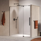 BRAUER Stellar nisdeur 2-delig draaiend helder glas 140x200 omkeerbaar incl. glascoating PVD gunmetal geborsteld GS-SRN1H140200GM