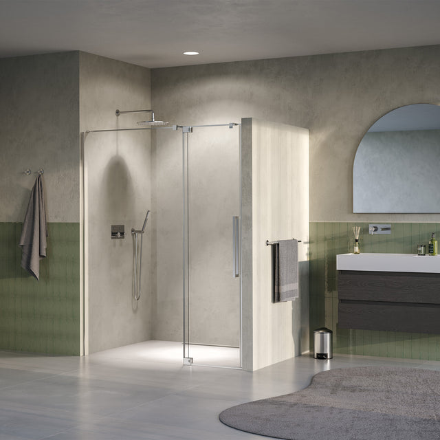 BRAUER Stellar nisdeur 2-delig draaiend helder glas 140x200 omkeerbaar incl. glascoating PVD RVS-kleurig geborsteld GS-SRN1H140200NG