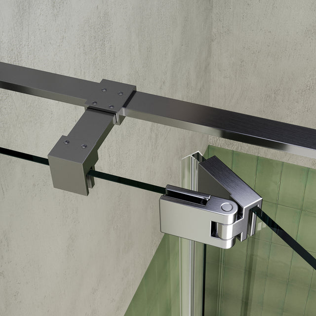 BRAUER Stellar nisdeur 2-delig draaiend helder glas 140x200 omkeerbaar incl. glascoating PVD RVS-kleurig geborsteld GS-SRN1H140200NG