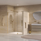 BRAUER Stellar nisdeur 2-delig draaiend helder glas 160x200 omkeerbaar incl. glascoating PVD goud geborsteld GS-SRN1H160200GG