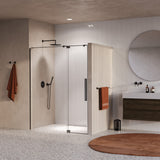 BRAUER Stellar nisdeur 2-delig draaiend helder glas 160x200 omkeerbaar incl. glascoating PVD gunmetal geborsteld GS-SRN1H160200GM