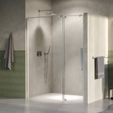 BRAUER Stellar nisdeur 2-delig draaiend helder glas 160x200 omkeerbaar incl. glascoating PVD RVS-kleurig geborsteld GS-SRN1H160200NG