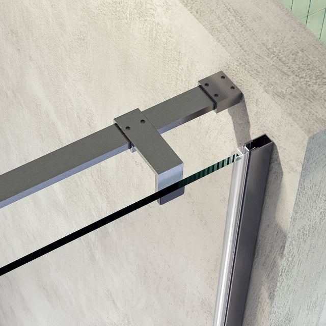 BRAUER Stellar nisdeur 2-delig draaiend helder glas 160x200 omkeerbaar incl. glascoating PVD RVS-kleurig geborsteld GS-SRN1H160200NG