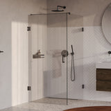 BRAUER Void douchecabine met draaideur helder glas 100x100x200 incl. glascoating PVD gunmetal geborsteld GS-VOC1H100100200GM