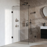 BRAUER Void douchecabine met draaideur helder glas 100x100x200 incl. glascoating mat zwart GS-VOC1H100100200MZ
