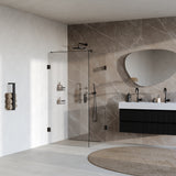 BRAUER Void douchecabine met draaideur helder glas 100x100x200 incl. glascoating mat zwart GS-VOC1H100100200MZ